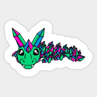 Polysexual Pride Fidget Crystal Dragon Sticker